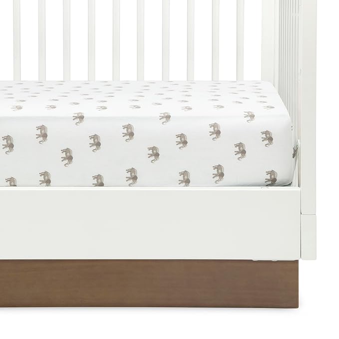 Delta Children Fitted Crib Sheets for Girls and Boys - Crib Sheet for Standard Crib and Toddler Mattresses - 28x52 Inch (Pack of 2), Safari Friends