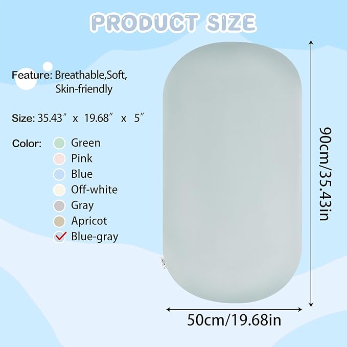 Lucakuins Baby Lounger, Bionic Design Baby Lounger for Newborn 0-24 Months, Soft Organic Cotton Breathable Lounger for Infants (Grayish Blue Baby Lounger)