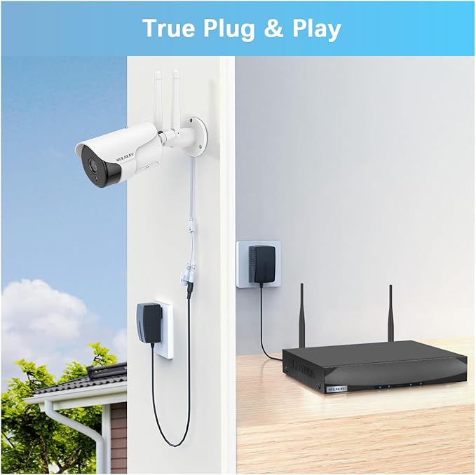 WEILAILIFE 【2-Way Audio】 Outdoor Wireless Security Camera System, Wireless DVR System, WiFi Video Surveillance Systems, Home Security Cameras NVR