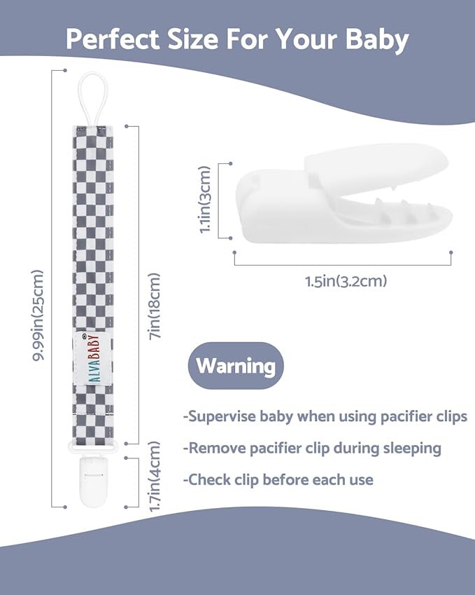 ALVABABY Baby Pacifier Clips for Boys Girls Paci Holder Leash Paci Clip Binky Holder for Teether Soothie 8 Pack 8DP16-DA