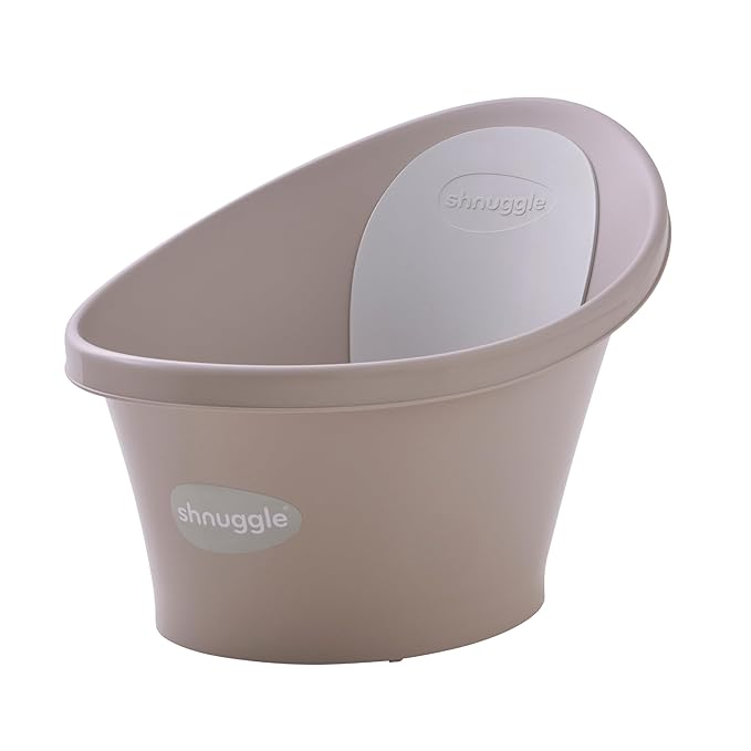Newborn Baby Bath | Built in Support Bump and Soft Backrest | Suitable from Newborn | Bath Seat Support Includes Plug | Taupe