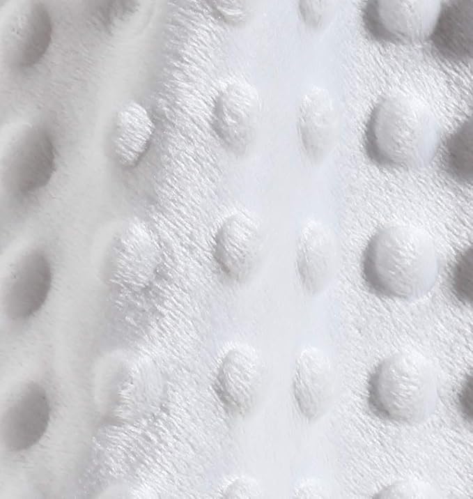 CREVENT Soft Cute Snuglling Toy Baby Security Blankies Unisex, Minky Dot Front + Sherpa Backing (White Bear)
