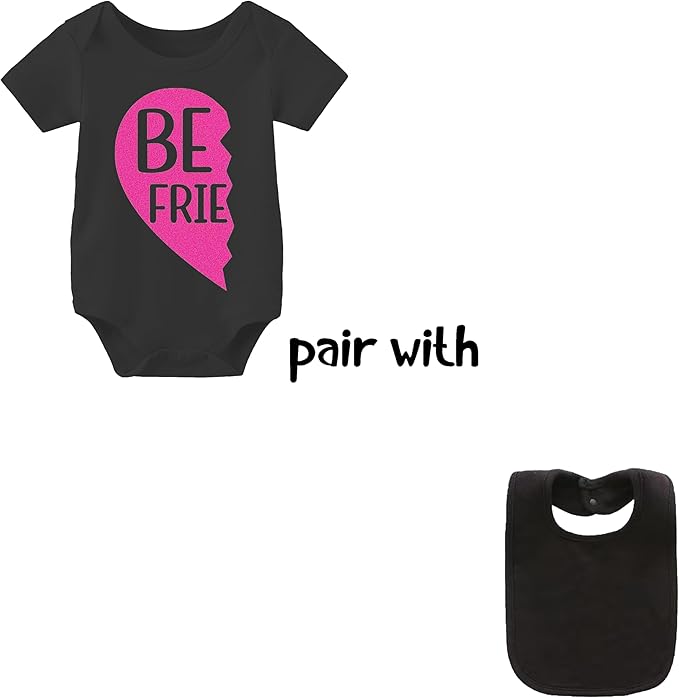YSCULBUTOL Baby Twins Bodysuits Best Friends Forever Baby Clothes Set with Bibs Girl Outfit with hat