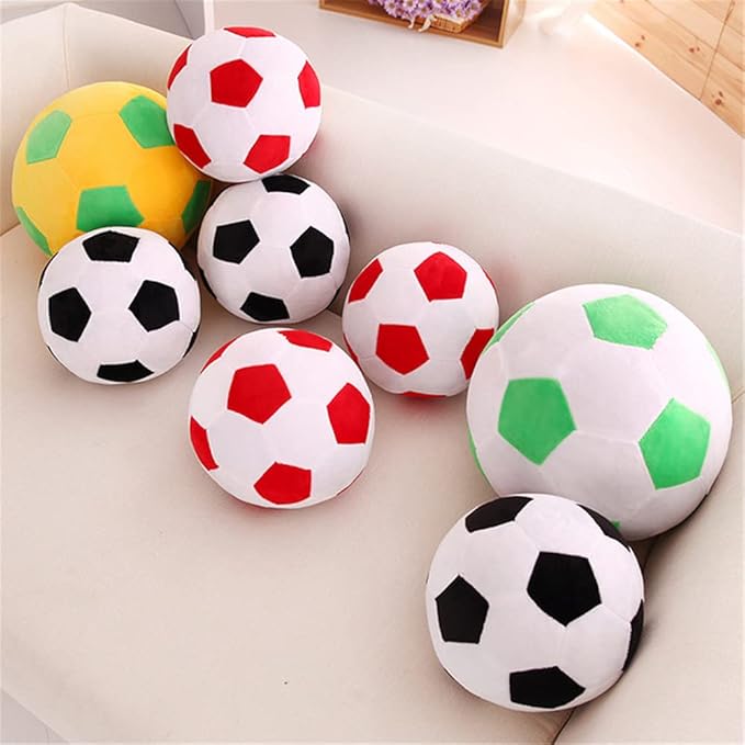 Plush Soccer Balls - Fluffy Stuffed Toy Soccer Ball Plush Pillow Soft Durable Stuff Soccerball Gift for Kids Boy Baby (Red - White,11.8inch/30cm)