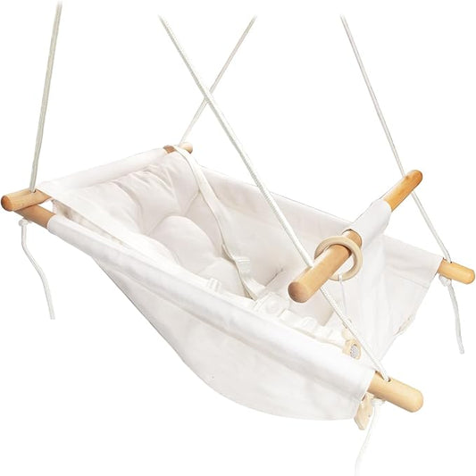 Baby Swing Outdoor Indoor for Infants to Toddlers, Portable Adjustable Baby Porch Swing with 5-Point Safety Belt, Kids Tree Hanging Chair Toys for Door Garden Backyard