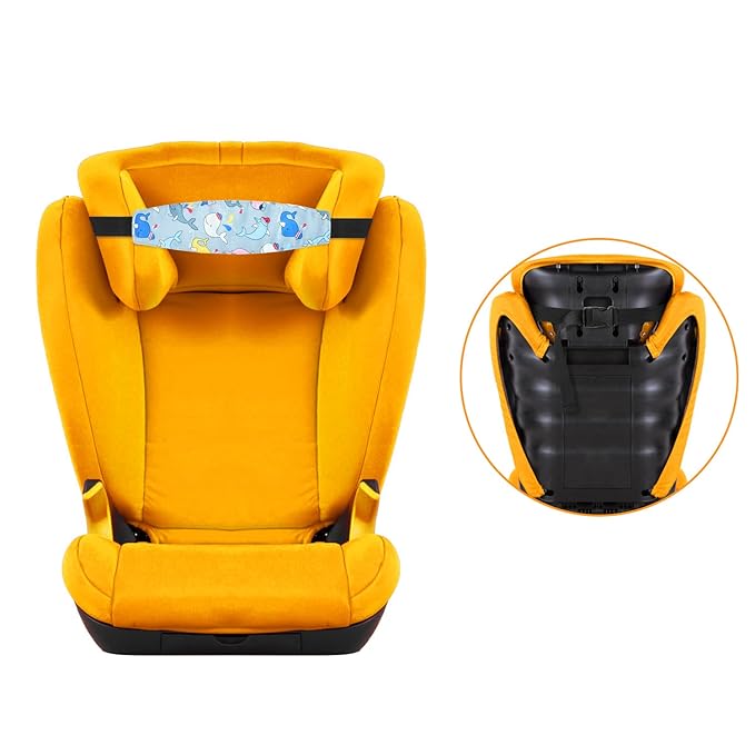 Baby Carseat Head Support,Car seat Straps Pillow Support Ban,Stroller Neck Relief Strap Headrest,Slumber Sling Sleep Positioner for Toddler Infants Child Children Kids(Gray Whale)