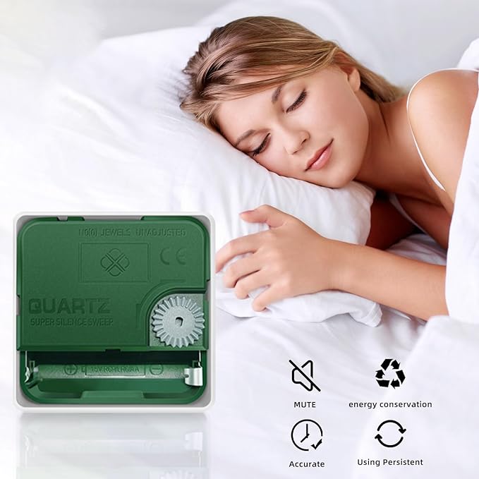 Wall Clock, 16 Inch Non-Ticking Silent Battery Operated Quartz Analog with LCD Display for Perpetual Calendar and F° Temperature, Ideal Modern Home, Bedroom, Kitchen, Office Décor (Gold)