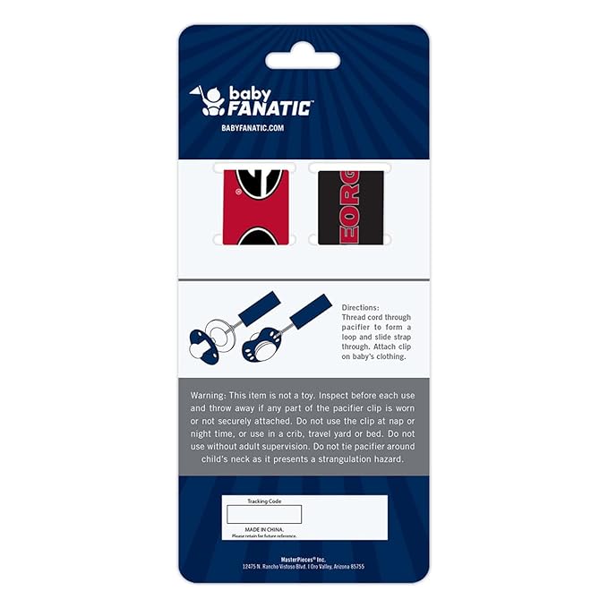 BabyFanatic Officially Licensed Unisex Pacifier Clip 2-Pack - NCAA Georgia Bulldogs - Officially Licensed Baby Apparel