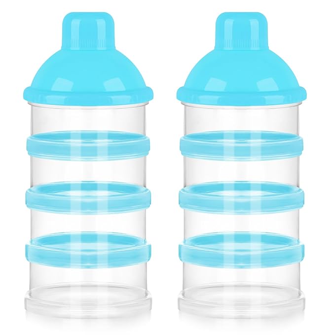 Accmor Formula Dispenser On The Go, 4 Compartments Stackable Formula Container for Travel, Baby Milk Powder Kids Snack Container, BPA Free 