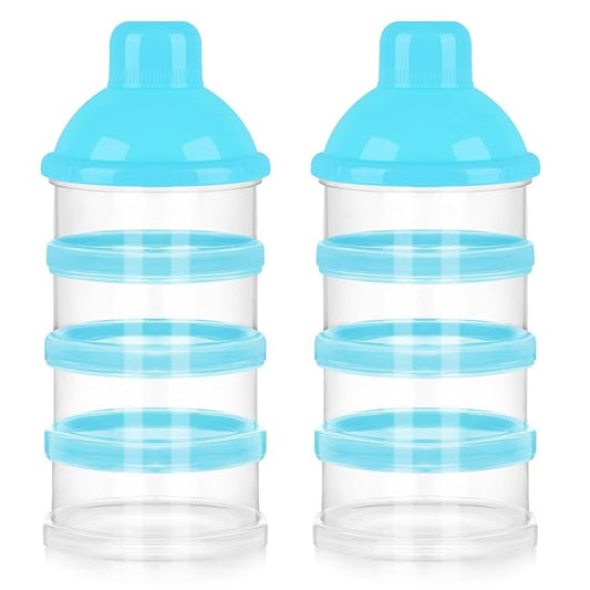 Accmor Formula Dispenser On The Go, 4 Compartments Stackable Formula Container for Travel, Baby Milk Powder Kids Snack Container, BPA Free 