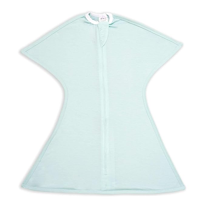 SleepingBaby Zipadee-Zip Transition Swaddle - Cozy Baby Swaddle Blanket with Zipper Convenience - Roomy Wearable Blanket for Easy Diaper Changes - Classic Mint, Medium (6-12 Month)