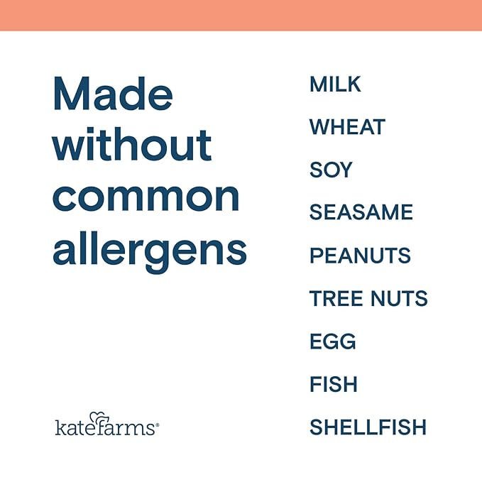 KATE FARMS Organic Pediatric Blended Meal, Bananas and Blueberries, 8g protein, organic whole foods, oral or tube feed nutrition, Gluten Free, Non-GMO, 8.45 oz (12 Pack)