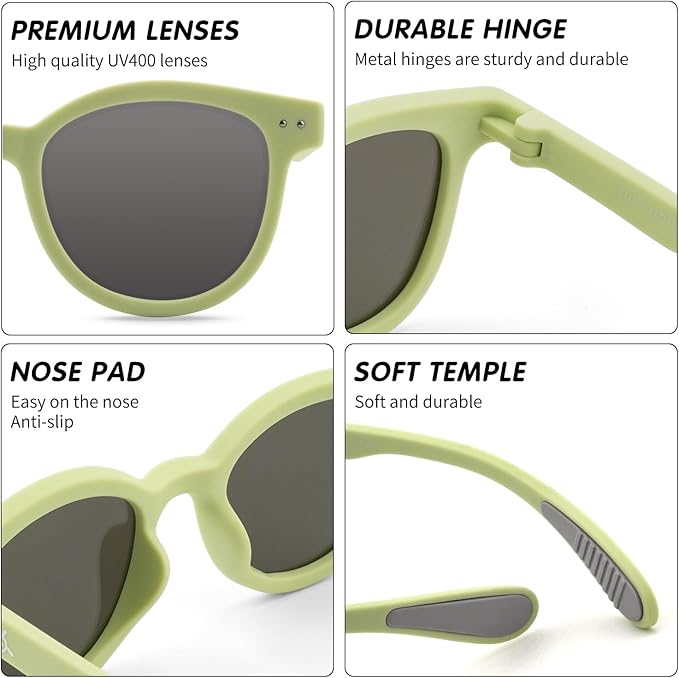 EYEBUDDY Kids Sunglasses for Boys Girls Age 2-8 Polarized UV Protection Toddler Children Sun Glasses Pack of 2
