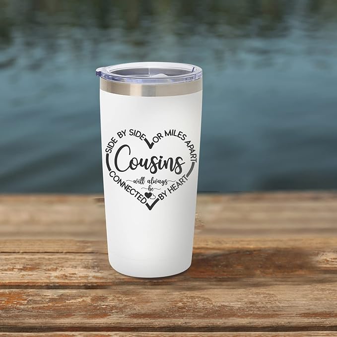 MFGNEH Cousin Gifts for Women Tumbler Mug,Birthday Gifts for Cousin Female,Cousins Christmas Gift for Women,Best Cousins Gift,20 oz Stainless Steel Insulated Travel Tumbler