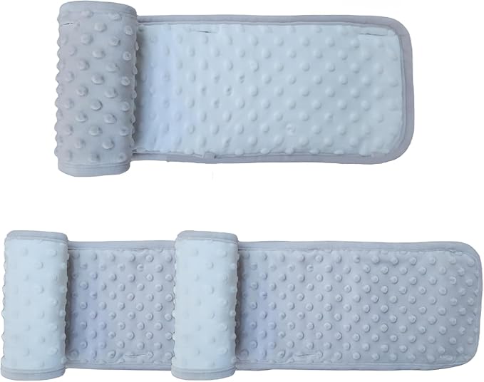 3 Pc Crib Rail Cover for Teething Sets,Reversible Teething Guard,Soft Anti-Collision Strip Corner Cover (Gray-Bubble)