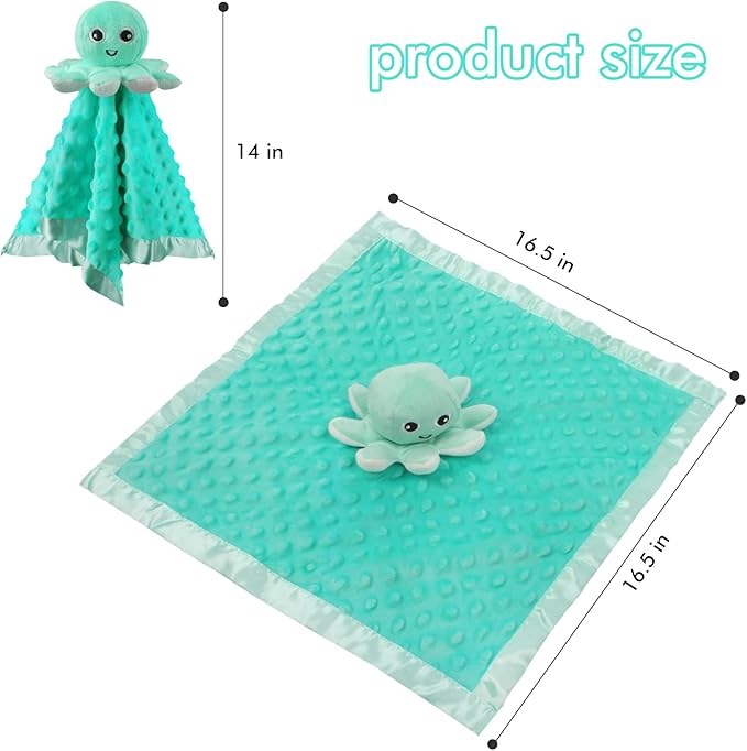 Baby Security Blanket Loveys for Babies Snuggle Toy Plush Octopus Stuffed Animal Gifts for Girls and Boys Newborn
