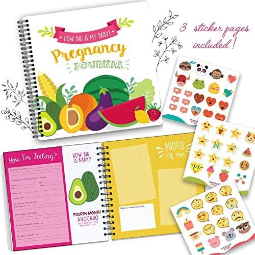 My 9 Months Journey - Belly Book, Pregnancy Journal and Baby Memory Book with Stickers - Baby's Scrapbook and Photo Album - Pregnancy Journals for First Time Moms - Pregnancy Journal Memory Book