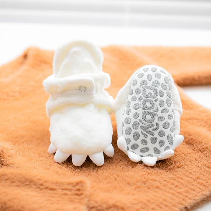 Sawimlgy Newborn Infant Baby Girl Boy Cotton Booties Stay On Sock Slippers Soft Bedroom Shoes Non-Skid Ankle Boots With Grippers Toddler Crib Warm Shoe First Walker Birthday Shower