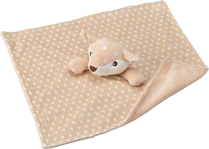 CREVENT Cozy Plush Baby Security Blanket, Loveys for Baby Girls and Boys, Birthday (Brown Deer)