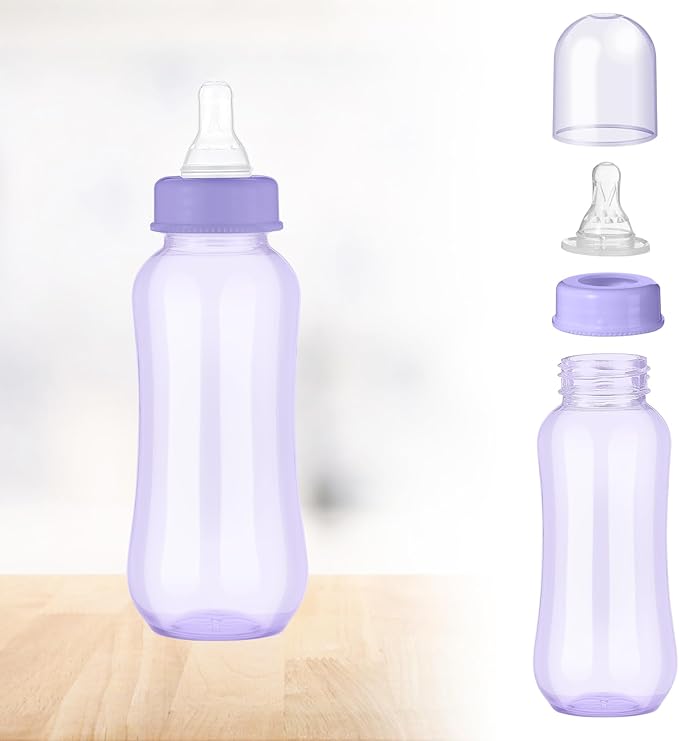 Norme Baby Shower Bottles 9.5 oz Plastic Baby Bottles Chug Sign Shower Game Party Favors Baby Bottles Bulk for Baby Shower Decorations Gender Reveal Gifts(Many Color, 36 Pcs)
