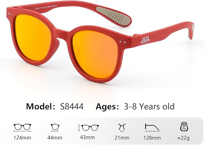 EYEBUDDY Kids Sunglasses for Boys Girls Age 2-8 Polarized UV Protection Toddler Children Sun Glasses Pack of 2
