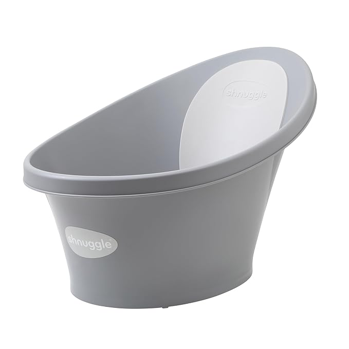 Newborn Baby Bath | Built in Support Bump and Soft Backrest | Suitable from Newborn | Bath Seat Support Includes Plug | Pebble Grey