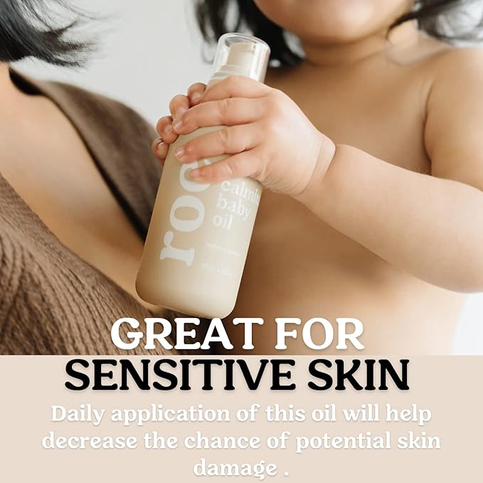 Baby Oil Calming & Soothes, Hydrates Rough and Irritated Skin | All Natural Non-Greasy Hydrating Baby Oil | Moisturize Full Body (Calming Baby Oil)