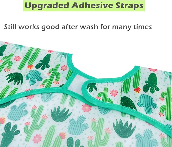 3 Pcs Waterproof Long Sleeves Baby Bibs Weaning Smock Bib 3-24 Months
