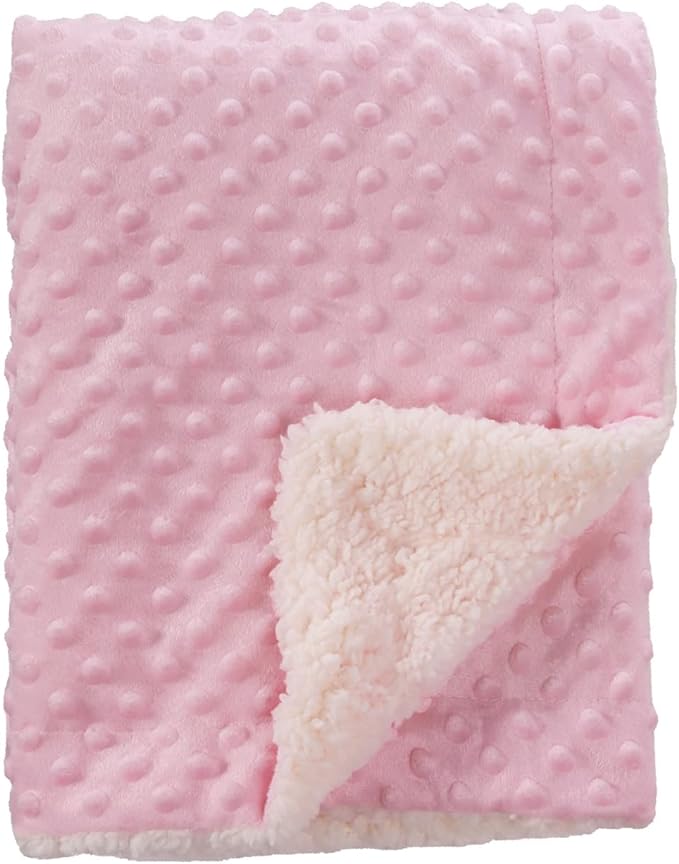 CREVENT Soft Cozy Baby Blankets for Boys Girls + Security Blanket, Set with A Gift Bag Newborn Essentials (Pink)