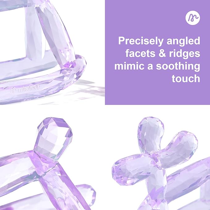 Crystal Jelly Baby Teether – Teething Toys 3-6 Months Food Grade Silicone Teether with Storage Box and Pacifier Clip, Safe for Babies (Amethyt Clip+Box)