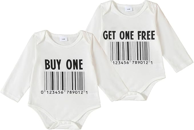 Newborn Baby Twins Clothes Funny Letter Print Romper Bodysuit Shirt Twins' Babys Gift Infant Boy Girl Fall Clothes