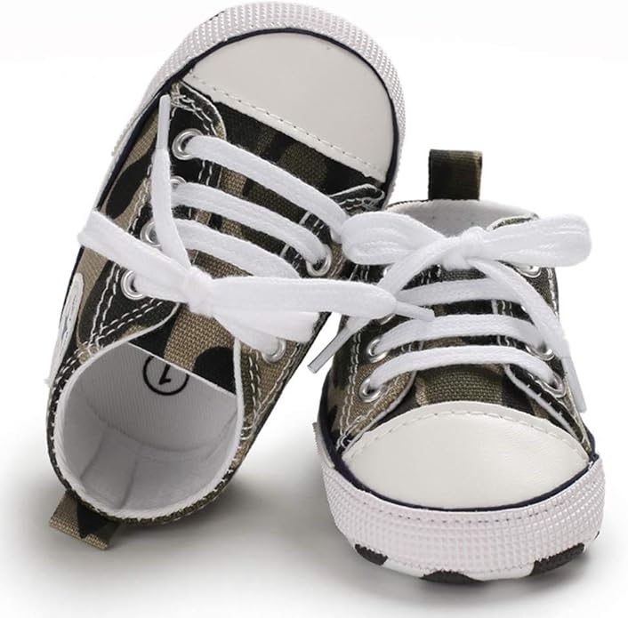 Unisex Baby Boys Girls Shoes, Newborn Infant Non-Slip Canvas Denim High Top Sneakers, Toddler First Walkers Shoes