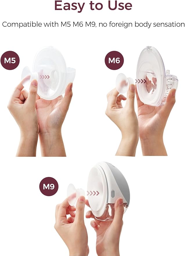 Momcozy Original Replacement Accessories for M5| M6| M9, Food-Grade Silicone & BPA Free, Original Breastfeeding Parts, Inserts 21mm, 4 Pack