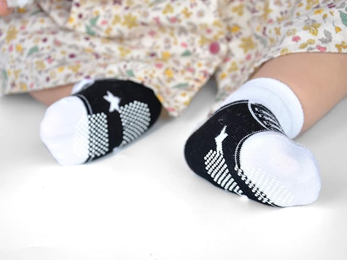 EPEIUS Unisex Baby Girls Boys Non-Slip Socks (Set of 6)