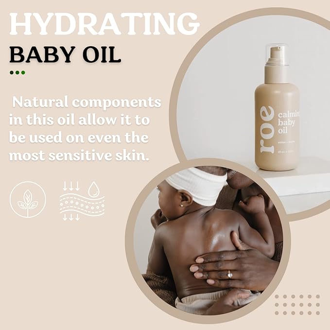 Baby Oil Calming & Soothes, Hydrates Rough and Irritated Skin | All Natural Non-Greasy Hydrating Baby Oil | Moisturize Full Body (Calming Baby Oil)