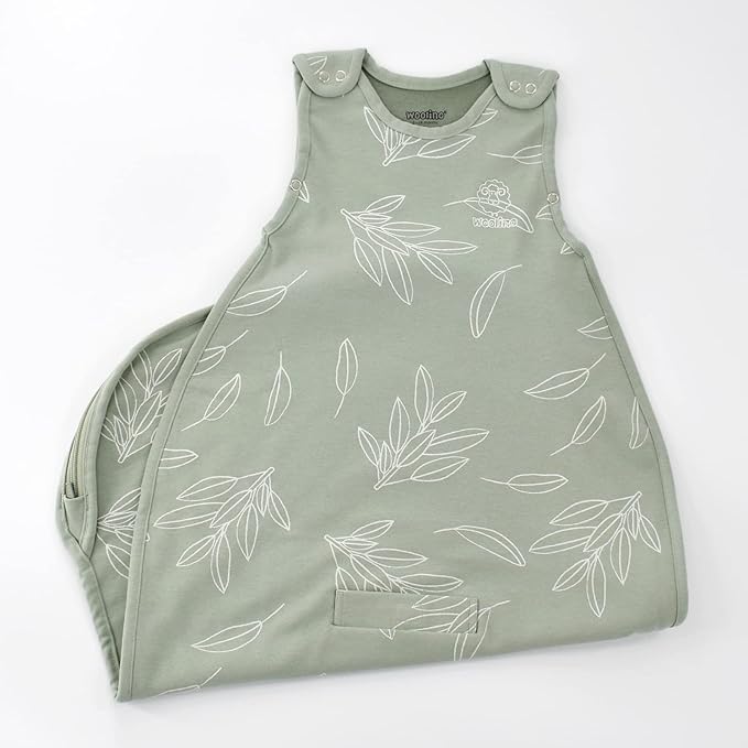 Woolino Toddler Sleeping Bag, 4 Season Merino Wool and Organic Cotton Baby Sleep Bag or Sack, 2-4 Years, Sage