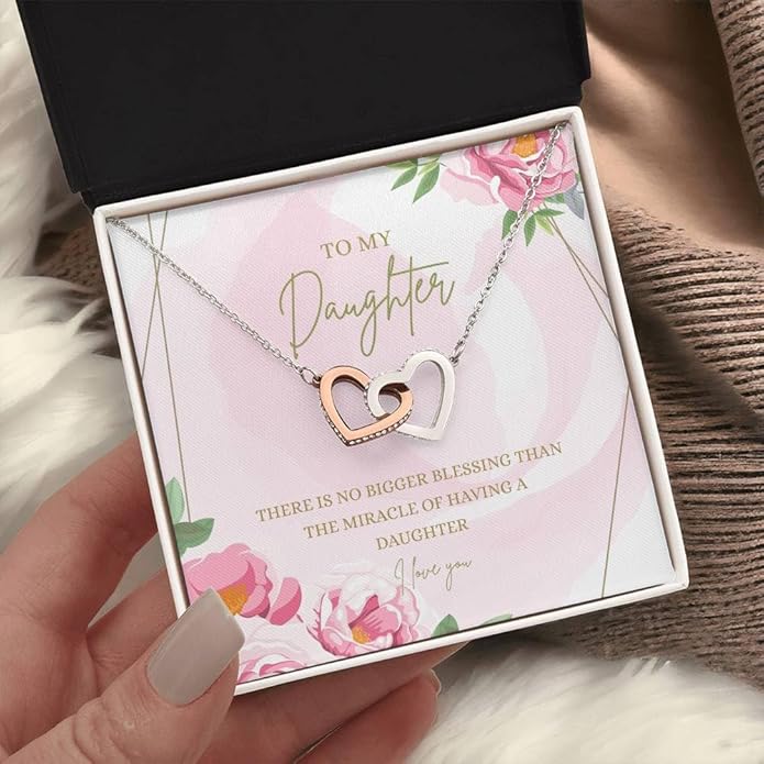 To My Daughter Gift Necklace From Dad or Mom - Badass Daughter Jewelry With Heartfelt Message & Elegant Box