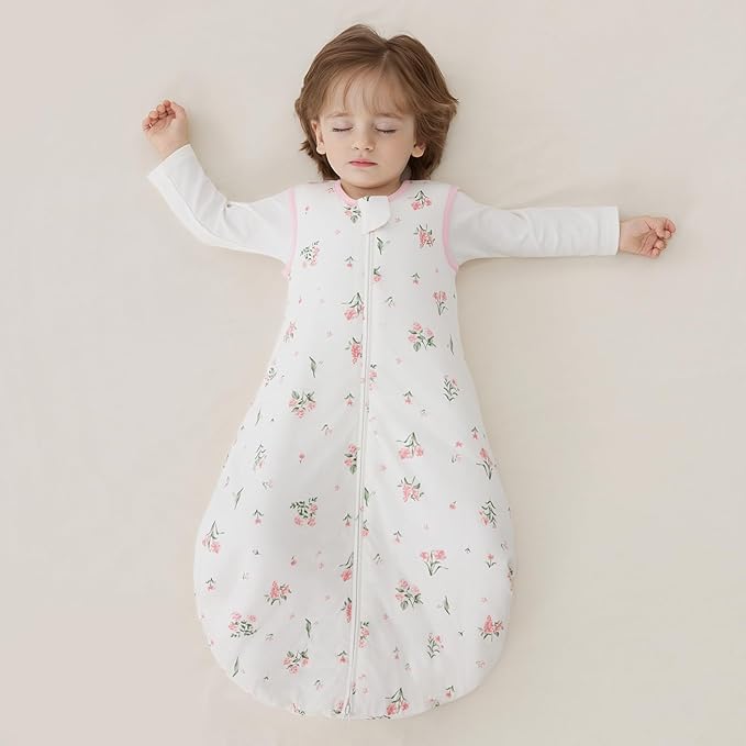 Duomiaomiao 1.5 TOG Baby Sleep Sack 100% Cotton Four Season Baby Wearable Blanket, Breathable Comfy Toddler Sleeping Sack