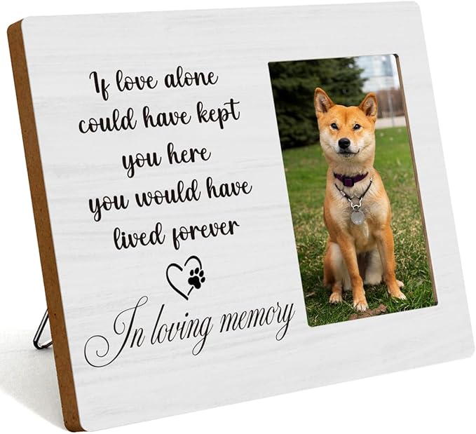 Pet Dog Memorial Picture Frame for Dogs That Passed Goodbye Gifts for Someone Who Lost a Dog It Love Alone Could Have Kept You Here Photo Frame Table Desk Decor for Home Livingroom Bedroom