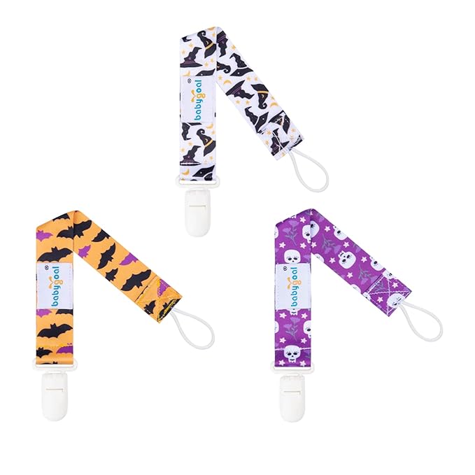 Babygoal Halloween Pacifier Clips, 6 Pack Binky Paci Holder and Leash for Boys and Girls Fits for Most Pacifier, Binkie Styles & Baby Teethers & Toys and Gift 6PB18