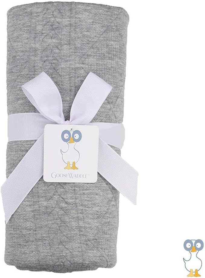GooseWaddle Luxury Knit Baby Blanket (30”x40”), Premium Comfort from Ultra Soft Fabrics That Get Softer with Use, Perfect for Any Infant Nursery, Boy or Girl, Machine Washable (Gray)
