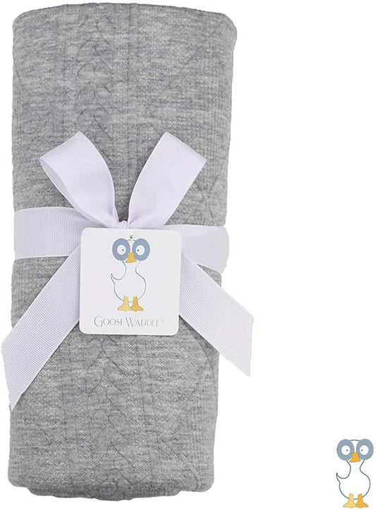 GooseWaddle Luxury Knit Baby Blanket (30”x40”), Premium Comfort from Ultra Soft Fabrics That Get Softer with Use, Perfect for Any Infant Nursery, Boy or Girl, Machine Washable (Gray)