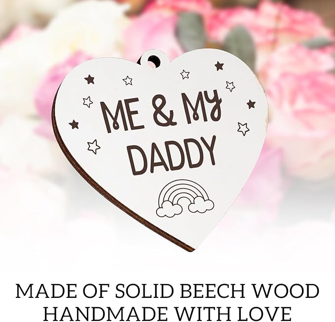 Me and My Daddy Picture Frame,New Dad Gift,Baby Gifts from Daddy,Room Decor Vintage Style,Baby Gender Neutral Rotating Photo Frame 4x6