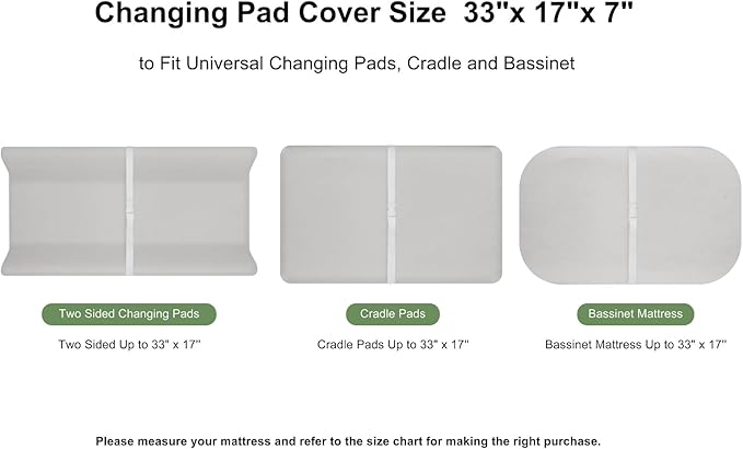 Muslin Changing Pad Cover for Baby Girls Boys-2 Pack 17"x 33" Cotton Soft Breathable Diaper Changing Pad Cover-Cozy Changing Pad Sheets-Neutral Boho Baby Showers Gift-Sage Green & Beige