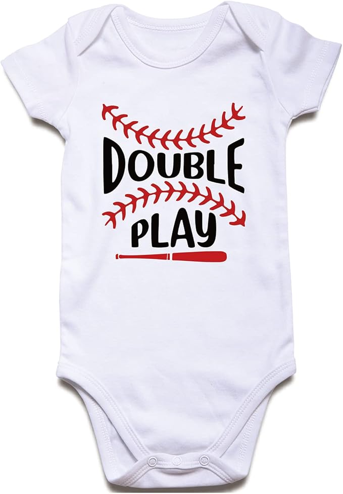 DEFAHN Funny Twins Baby Bodysuits Boys Girls Rompers 2 Pack Twin Matching Clothes Outfits for Newborn Infant