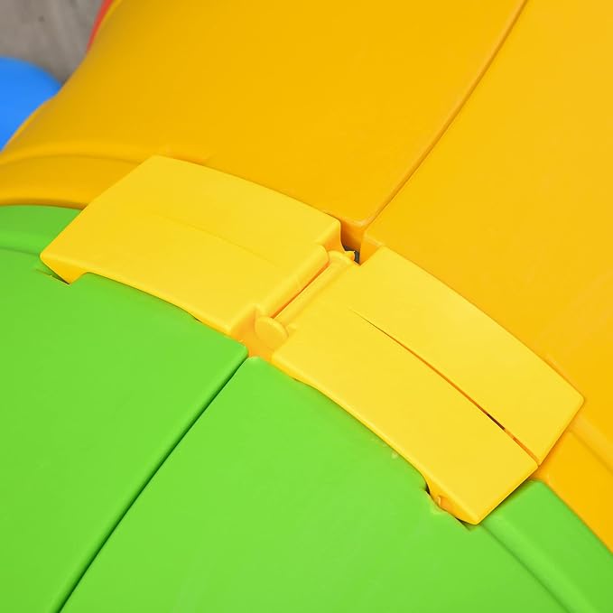 Qaba Caterpillar Tunnel, Toddler Tunnel for Kids Crawl and Climb Through, Kids' Play Structure Indoor Outdoor, 4 Sections, Multicolored