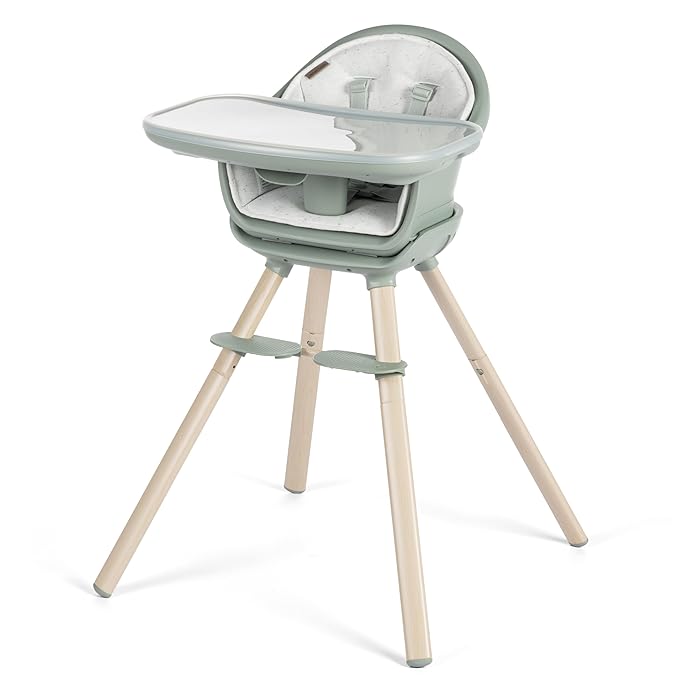 Maxi-Cosi Moa 8-in-1 High Chairs for Babies and Toddlers, Machine Washable Infant High Chair, Compact, Convertible High Chair Lightweight Design, Classic Green