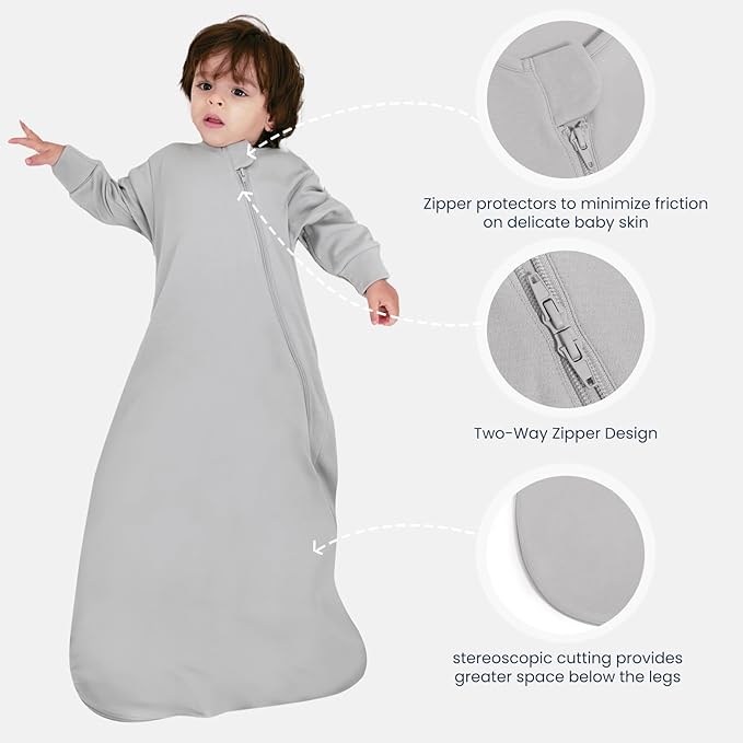 Unisex Sleeping Bag for Babies and Toddlers 1.0 Tog Sleep Sack 0-6Months, Newborn Sleep Sack, Wearable Blanket Baby, One Piece Long Sleeves, Gifts for Baby
