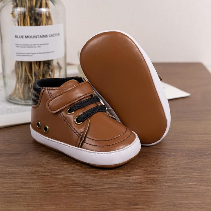 CENCIRILY Baby Boys Girls High Top Sneakers Soft Soles Anti Skid Infant Ankle Shoes Toddler Prewalker First Walking Crib Shoes