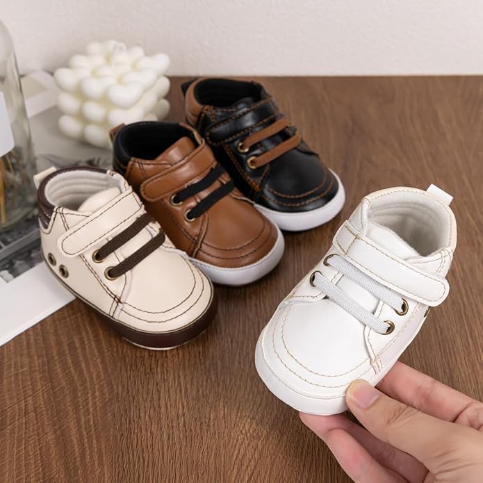 CENCIRILY Baby Boys Girls High Top Sneakers Soft Soles Anti Skid Infant Ankle Shoes Toddler Prewalker First Walking Crib Shoes